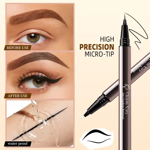 【The you】Weightless & Waterproof Dual Liquid Eyeliner | Quick-Dry Creamy Texture | 24H Vegan Eye Makeup