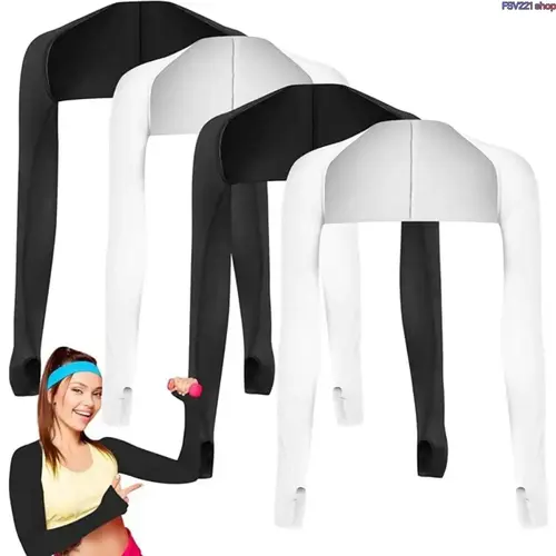 4Pcs Ice Silk Sun Protection Arm Sleeves UV Blocking Cooling Breathable Outdoor Arm Cover Shawl for Women Arm Shaper