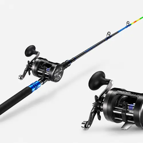 Piscifun Chaos Pro Baitcasting Reel & LumiCat II 7.6' Night Fishing Rod Combo Set — 25lb Drag, Magnetic Brake, Self-Illuminating Tip, Saltwater & Freshwater Ready