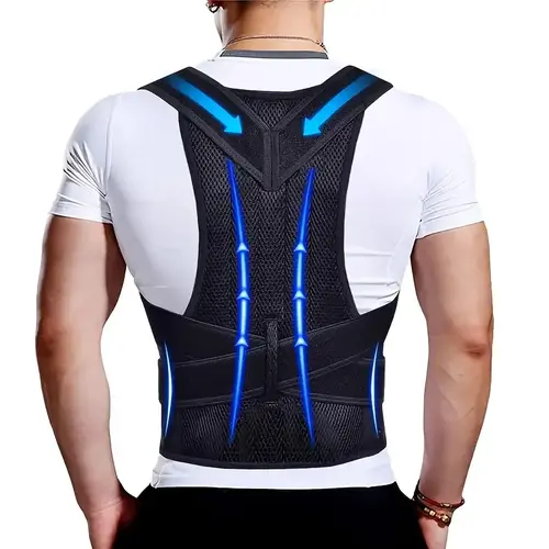 OLLAS Adjustable Back Support Posture Corrector - Adjustable Spine Alignment, Upper-Lower Back Stabilization, Waist Stability, Breathable Mesh for Men & Women - Hiking/Light Outdoor Sporty Protective Gear