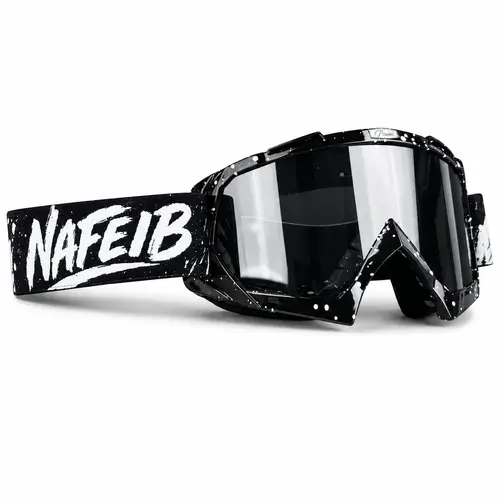 1 Pair NAFEIB Motorcycle Goggles Splatter Graffiti Style UV400 Anti-Fog Shatterproof Lens Wide Vision Dual Sport Outdoor Riding Goggles for Dirt Bike Skiing Snowboard Cycling ATV MX Motocross Off-Road Riding Unisex Men Women Youth Motobike Riders Gear