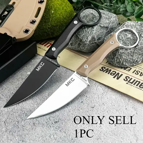 Best-Selling Jungle Fixed-Blade Knife with Sheath: High-Hardness 8Cr13Mov Blade, Nylon Fiber Handle—Pocket-Sized Outdoor Survival Knife for Cutting, Hiking, Exploration, and Fishing—Perfect Gift, Survival Gear, Survival Tools, Outdoor Knives
