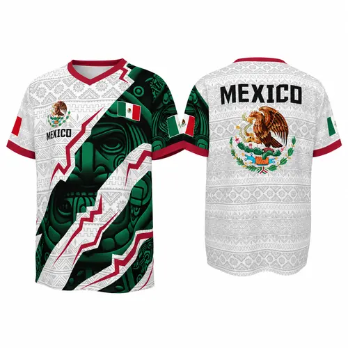 2026 New Mexican Soccer Jersey , Men's Mexico Aztec Calendar Style Jerseys, Soccer Lover Gift, 2026 V-Neck Football Jersey for Player and Fans,summerwins,father'sdaygifts