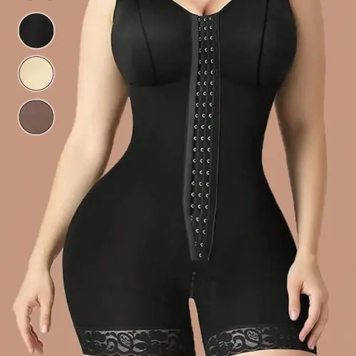 Women's Colombian Contrast Lace Spaghetti Strap Fashion Shapewear Romper  , Adjustable Straps, Crotch Zipper! Snatched Waist, Lifted Butt, No Roll-Down. Soft, Stretchy & Comfy. Your New Go-To Shapewear