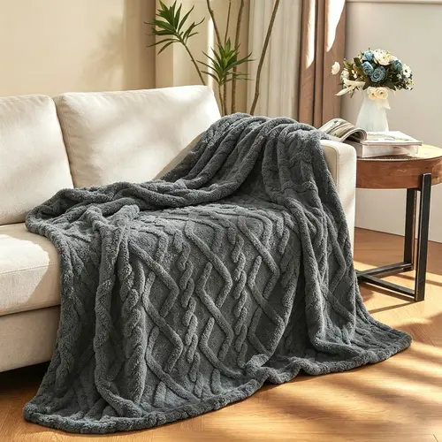 【backtoschool】ROSEKIND Taffeta 3D Diamond Blanket, Non-Pilling, Breathable Blanket , Air Conditioning Naps, Car Use - All-Season Bedding Throw, Bedroom Decor,back to school,back to school shopping,home decor