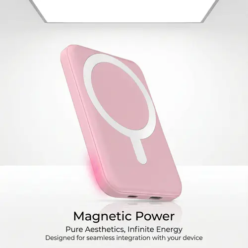 Podoru 5000mAh Magnetic Wireless Power Bank - MagSafe-Compatible Portable Charger, Compact USB-C Chargeable EDC Everyday Carry Gear, Phone Accessories for iPhone 12-17 Series, Mini Travel Accessory