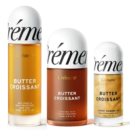 Cremerie Butter Croissant Scent Layering Trio | Luxury Parisian Perfume Mist + Hair Mist + Shimmer Body Oil Gift Set