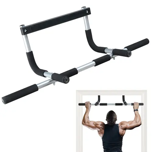 Leikefitness Adjustable Portable Pullup Bar for Door Frame - Rust-Resist Coat, Quick Door-Mount Workout Equipment for Home Gym Upper Body Fitness