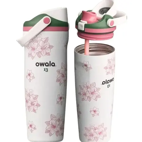 Owala FreeSip Sway 30oz Azalea 13 Zalea Masters Theme Golf Water Bottle NEW Gift - 2-in-1 Sip or Chug, Leak-Proof, BPA-Free, Elegant Floral Design,Sports Water Bottle