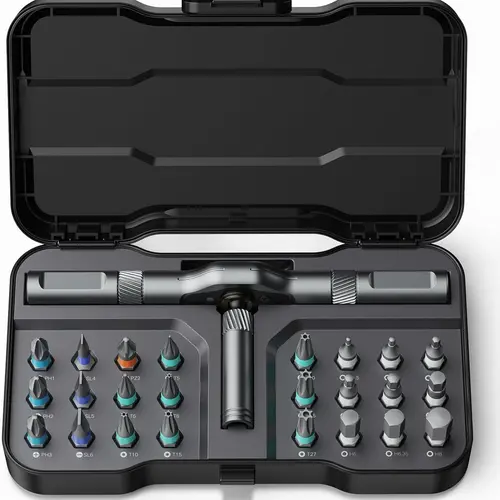 24 in 1 Magnetic Screwdriver Set, DIY Ratchet Screwdriver Set, Multi Bit Magnetic Drive Set with Detachable Ratchet Handle, Portable Precision Repair Tool Kit for Furniture Computer Bicycle