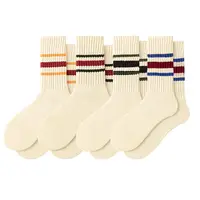 Unisex 4-Pair Elastane Blend 98% Cotton Crew Socks - Breathable Mid-Calf Long Length Striped Mix & Solid Colors, Moisture-Wicking for Fitness, Basketball, Breathable Mid-Calf Socks, Unisex Pack