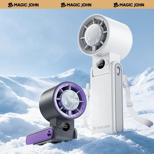 New-MAGIC JOHN 3 in 1 Mini Handheld Cooling Fan, 199 Speed Adjustable & Cooling, 3600mAh Battery for 10H Runtime, Smart LED Display Foldable Neck/Desk/Hand Fan, Pocket Design for Travel/Summer/Concerts,back to school,back to school haul