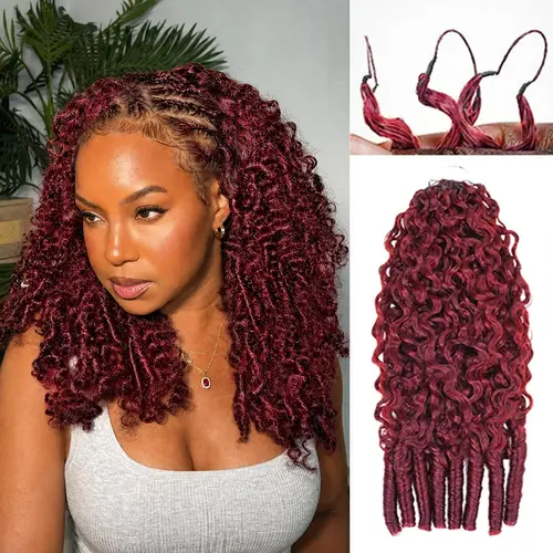 OQ HAIR 99J Burgundy Burmese Curly Crochet Human Hair for Miracle Knots Boho Braids Better Scalp Airflow #SohoChic #TikTokShopBackToSchool