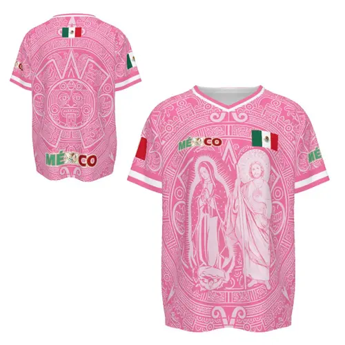 Mexico Light Pink Virgencita & San Juditas Soccer Jersey, 2026 Soccer Fan Shirt for Men Women, Casual Sports Mexican Culture Style Jersey