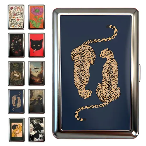 Vintage Wallet Card Holder - Metal Case Stash Tin Box Versatility Trinket Business Card ID Holder Office Accessories Multifunctional Stationery