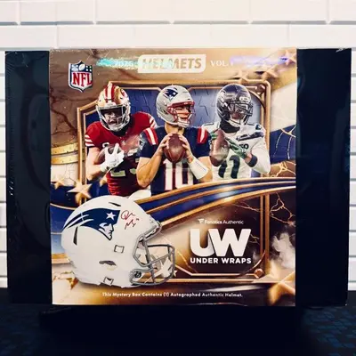 PYT Fanatics Under Wraps NFL Full Size Authentic Helmet + 2 Collectible Sports Trading Cards