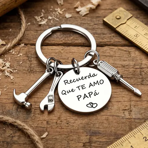 Keychain Recuerda Que Te Amo Papa SpanishPhrase Regalo para Papa Dad Gift, Mens Giftsfor Dads, Ideal  Car Key FashionAccessory-YY0