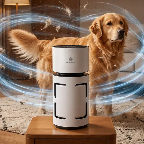 Premium Pet Air Purifier H13 HEPA Filter 3-Stage Filtration 360° Suction U-Shaped Inlet Traps Cat Dog Hair Dander Dust Pollen Eliminates Pet Odor Smoke 4 Wind Speeds 2/4/6/8H Timer 27dB Quiet Sleep Mode Child Lock Filter Reminder for Home Bedroom, Odor Re