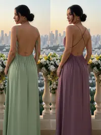 Women's Solid Color Cami Lounge Dress, Sleeveless Long Summer Slip Dress, Elegant Pleated Drawstring Casual Party Vacation Wear, Chic Sleepwear Nightgown, Loungewear for Women, Lazy Style Comfy Advanced Sense Dress Womenswear