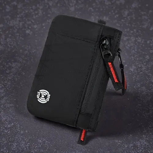 Minimalist Zipper Pouch Wallet, RFID Blocking Feature, Secure ID Card Holder, Multi-Function Tool Slots, Fashionable and Practical Design, Minimalistic Rfid Wallet