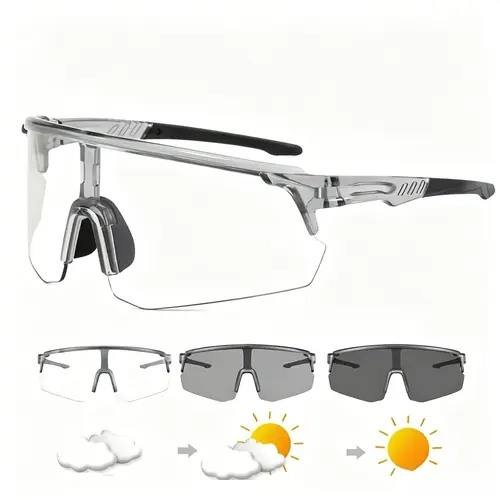 Photochromic Protective Eyewear Unisex Cycling Sports Windproof Sunglasses