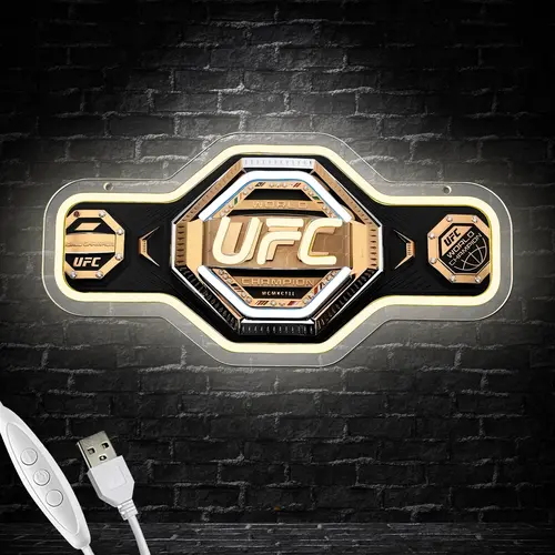 UFC LED Neon Light, Modern Mood Lighting, Cool Lights, Led Neon Signs, Ultimate Fighting Championship Neon Wall Hanging Sign, USB-Powered Light-Up Red Sign for Game Rooms, Clubs & Boxing Fans