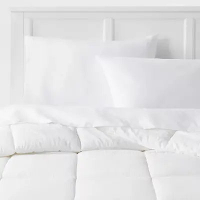 King Down Alternative Washed Microfiber Reversible Comforter White - Room Essentials