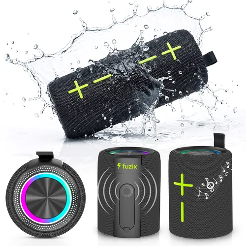 Fuzix Zap 2-in-1 Magnetic Bluetooth Speaker - 20W Audio, TWS Split Wireless Stereo Pairing, IPX6 Water Resistant, RGB Lights, Bluetooth 5.4, 12H Playtime, USB-C Charging Cable, Wired AUX/USB-Card, Portable for Home Party Outdoor Use, Compact, Couples, Spe