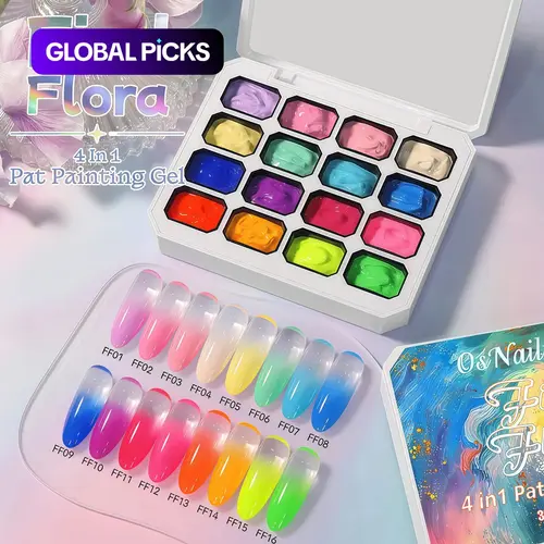 Osnailmall 16 Colors Neon Series Pat Painting Gel, Gradient Nail Art, UV/LED Soak-Off Gel Varnish, Manicure Nail Art Supplies #GLOBAL PICKS
