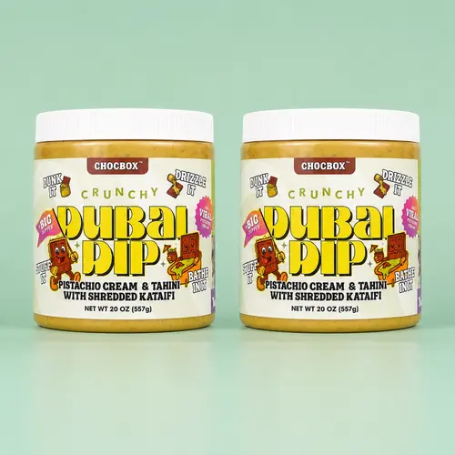 Chocbox Dubai Big Dipper Crunchy Stuff Chocolates, 2-Pack 20oz Sweet & Savory Ultra-Creamy Dip with Crispy Crunch & Real Pistachio Nut Blend, Contains Dairy, Room Temp Friendly