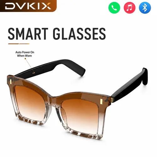 DVKIX Wearable Smart Bluetooth Audio Sunglasses - UV Protection, Auto-On When Worn, Photo Control, Call Answering, Music Player, Casual Shopping Use, Unisex Gift for Sports & Daily Life, Adults, Modern sohochic