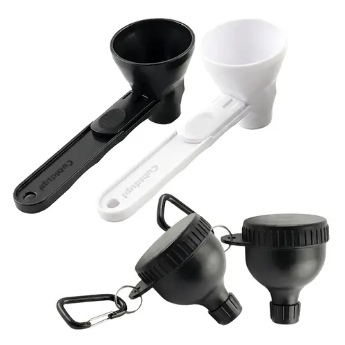 Mini Protein Powder Funnel with Sliding Scoop*2 + Container - BPA-Free Plastic Kitchen Tool, Hanging Reusable Kitchen Utensil for Pre-Workout Creatine Powder, Perfect Valentine’s Day Gift