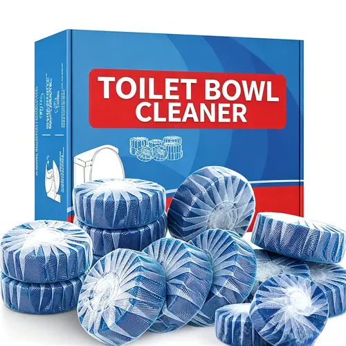 Toilet Bowl Cleaners, Automatic Toilet Tank Cleaner Tablets, Blue Toilet Bowl Cleaner Tablets for Deodorizing & Descaling, Powerful Cleaning, Slow-Release Against Tough Stains 12 Pack