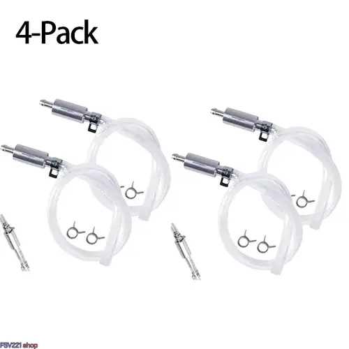 Automotive Vehicle Tool Soft Brake Bleeder Hose Kit - 4-Piece/2-Piece Corrosion-Resistant Hoses with Metal Clamps, 1-Way Valves - Durable and Practical for Car, Motorcycles Hydraulic Brake & Clutch Maintenance - Ideal for Repair Technicians