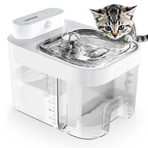 HAPAW Smart Cat Water Fountain, Filter-Free Automatic Pet Water Dispenser with Clean & Used Water Separation, 2.4GHz Wi-Fi App Control and 5000mAh Battery Backup for Indoor Cats