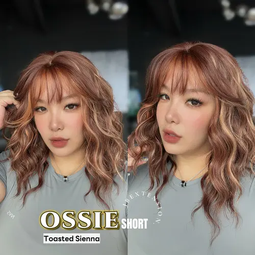 JBEXTENSION 14 Inches Scalpiana Short Wave 3.5X4 Hard Silky Top Natural Scalp Effect Wig with Bangs OSSIE SHORT