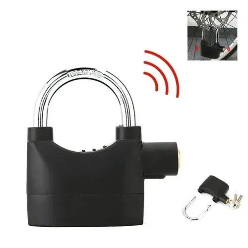 Alarm Hanging Lock, 110db Outdoor Stainless Steel Door Alarm Lock, Includes 3 Keys, High Security for Garage Fence Storage Units, Alarm Padlock