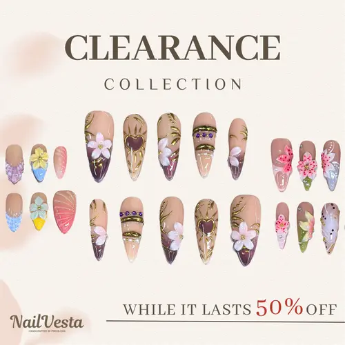 NailVesta LAST CHANCE – 100% Handcrafted 3D Press-On Nails | Reusable, Long-Lasting, Salon-Quality nail art Press On Nails Black