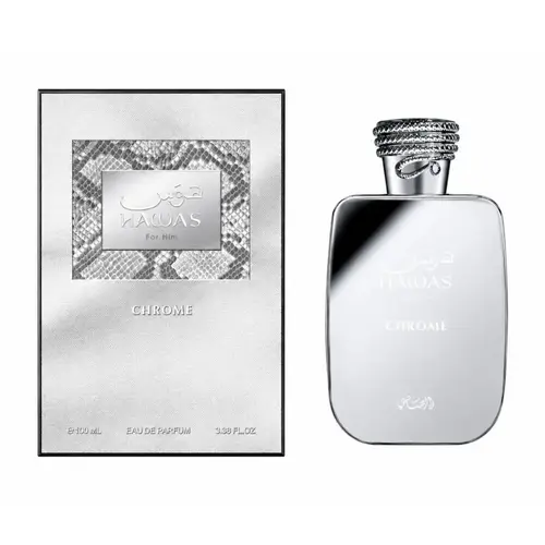 Rasasi | Hawas Chrome | Men's Fragrance | Eau De Parfum | 3.4 oz - 100 ML | Yellow Fruits, Peach, & Orange Notes