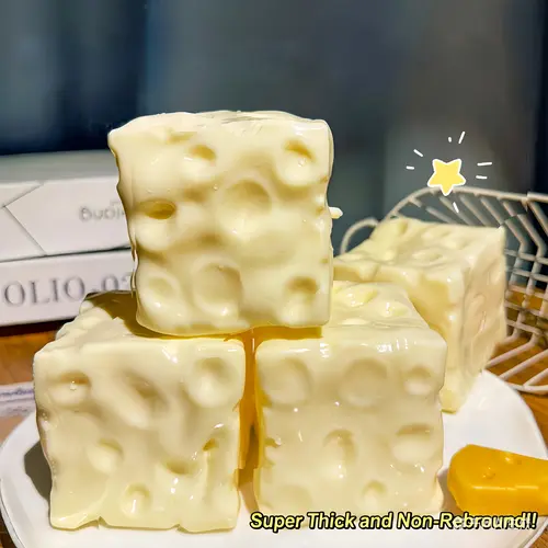 Cheese Block Squishy Toy Soft Vaseline | ASMR Sensory Fidget Toys | Stress Relief Ball Kids Adults Gift