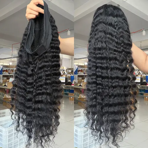 [NEW] Bling Hair Deep Wave Headband Wig Human Hair Glueless Beginner Friendly No Lace No Glue Needed 180 Density Brazilian Virgin Hair Deep Curly Headband Wigs for Black Women sohochic