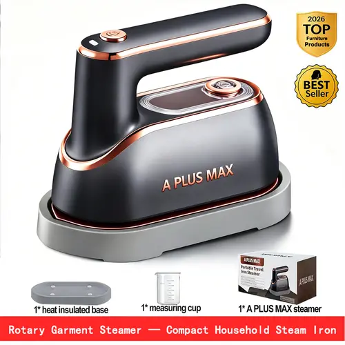 2-in-1 Cordless Foldable Mini Compact Handheld Clothes Steamer - 15s Heat Up, Temperature Control, 150ml Tank, Lightweight, Ironing Machine Household, Adjust Steam for Fabrics, Easy to Use Presses, Compact Travel Presses for Home, Dormitories