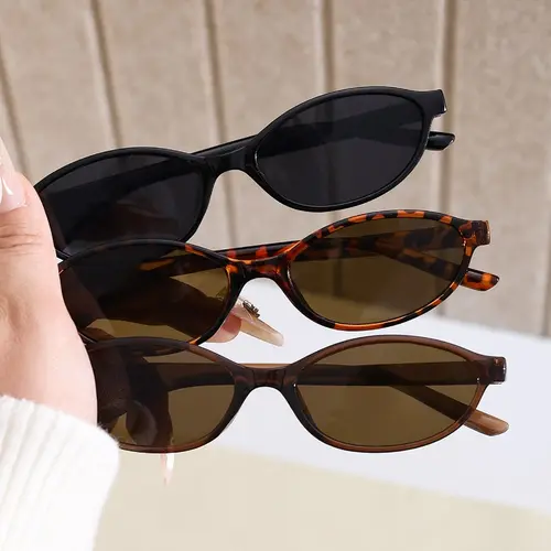 3 PCS Retro Oval  for Women Chic Cat Eye 90s Sunnies Lightweight Narrow Shades Trendy UV Protection  Vintage Rich Girl  Women Sunglasseswomen summerwins