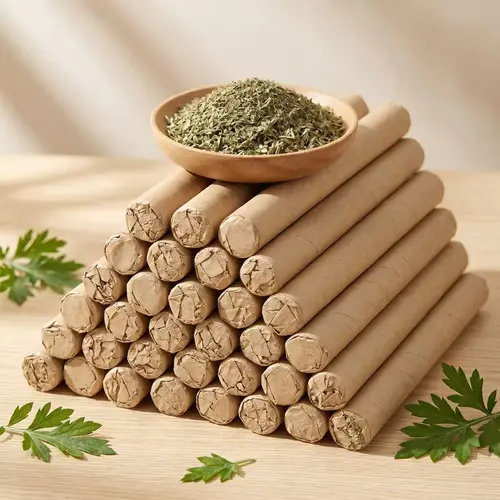Organic Mugwort Scented Incense Sticks - Choose Pack Size (10-50 Count) Slow Burn Natural Herbs Freshener, Sleep-Soothing Aromatherapy, Mosquito Repellent Home Fragrance for Indoor Use (Room, Bathroom)