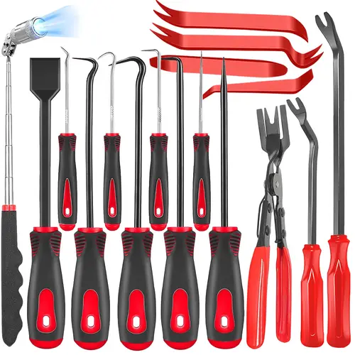 17-Piece Auto Trim Removal Tool Kit, Durable Plastic Car Repair Tools with Plastic Tips for Safe Interior Repair & Installation on Door Panels, Dashboards