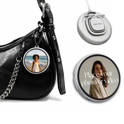 Beambox AI Digital Badge Brooch Pin - 730mAh Long Battery Life, DIY Pixel Touchscreen, Digital Photo Album Video GIF Display, Lightweight Portable Lapel Pin Phone Charm Accessory for Men, Fathers' Day Gift, Lapel Pins, Accessories, Guys