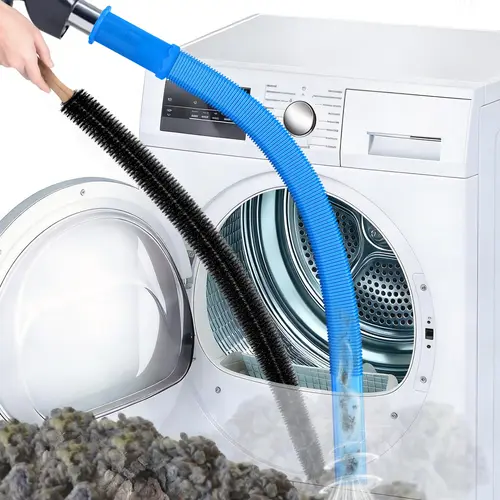 2 Pieces Dryer Vent Cleaner Kit - Universal Vacuum Hose Attachment & Lint Brush, Effectively Clean Clogged Dryer Ducts, Fit Most Vacuums for Dryer, Refrigerator Coils & Behind Appliances