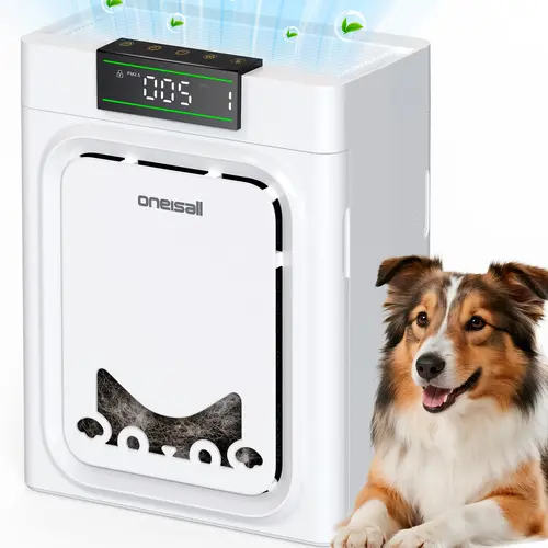Oneisall Air Purifiers, Pet-Friendly for Household Use, 3-in-1 Washable HEPA Filter, Dual-Sided Filter with 200g Activated Carbon, Pet Lock, Allergen Relief & Odor Removal Summervibes Petlovers summerwins