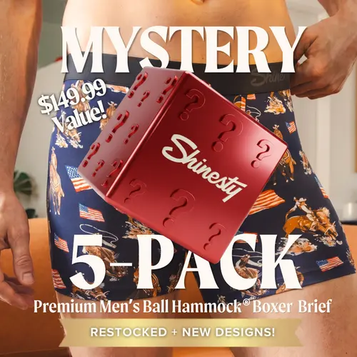 Shinesty Men's Western Elastic Boxer Briefs 5-Pack Bundle w/Fly - Menswear, Comfy Day Wear, Ball Hammock® Pouch Support, 6-Inch Inseam, Silky Soft Natural MicroModal Fabric, Stretchy, Breathable