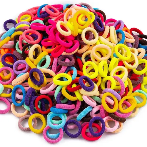 350 PCS Multicolor Cotton Hair Ties – Small Baby Hair Elastics for Kids and Girls, No Crease Finger Ponytail Holders